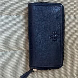 Tory Burch Navy Zip-Around Wallet